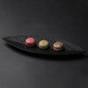 Farfurie în formă de frunze din ceramică farfurie pentru tort alb negru mat farfurie sushi