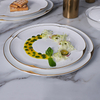 Farfurie rotundă neregulată Farfurii cu margine aurie Articole de bucătărie din ceramică