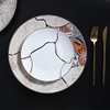 Farfurii de masă cu margine de aur Set farfurii din porcelană pentru sala de bal luxoasă