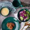 Popular Home Ware Bright Healthy Under Glzed Green Salad Bowl Ceramic Bowl- 32OZ