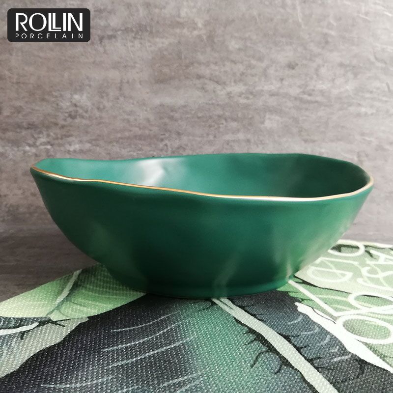 Matte Green Dinner Ware Bol pentru supă Bol cu ​​orez