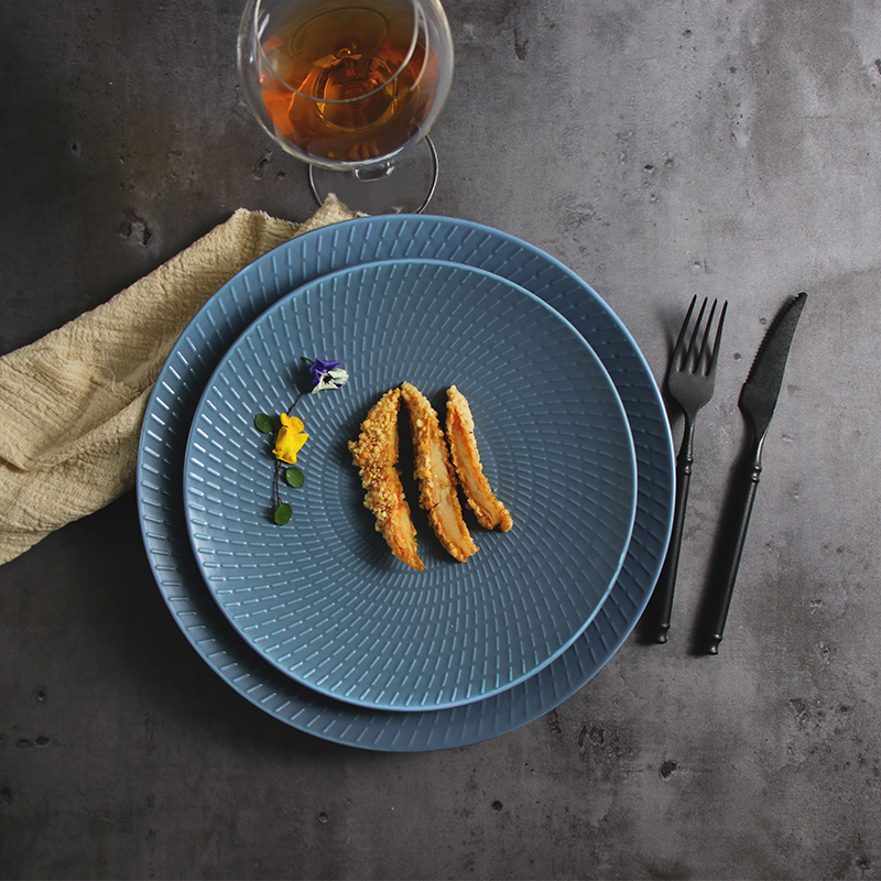 Farfurie ceramica cu paste albastre regale pentru restaurante
