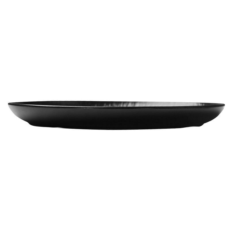 Farfurie rotundă din porțelan pentru restaurant negru mat - 8 inch 10 inch