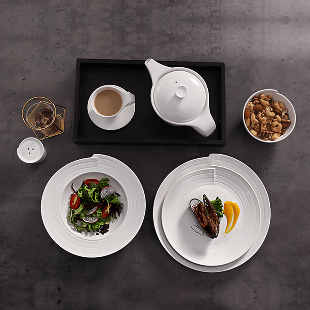 Bucătărie Hotel Veselă White Wave Set și farfurii