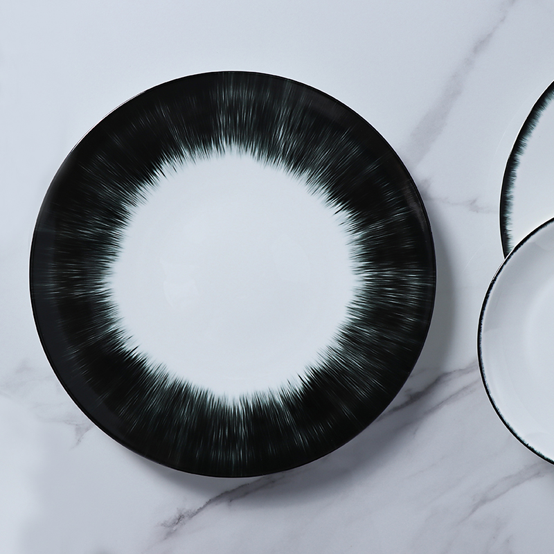 Hotel Ware Veselă de masă Nouă Farfurie Fructe de mare Design Urchin Veselă Bone China alb-negru