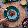 Veselă de lux Set de farfurii, aur, verde, veselă din porțelan, set de cină Happy Singles, veselă din gresie ceramică lucioasă pentru hotel