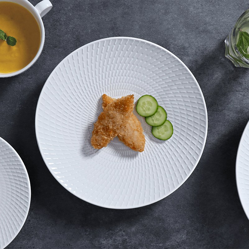 Furnizor de hotel Guangzhou Farfurii albe de cină Farfurie de petrecere din ceramică pentru restaurante.