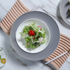 Farfurii și boluri gri adânci Set de sufragerie Modern din porțelan Ceașă de cafea Veselă Restaurant Cina Farfurie de lux Ceramica