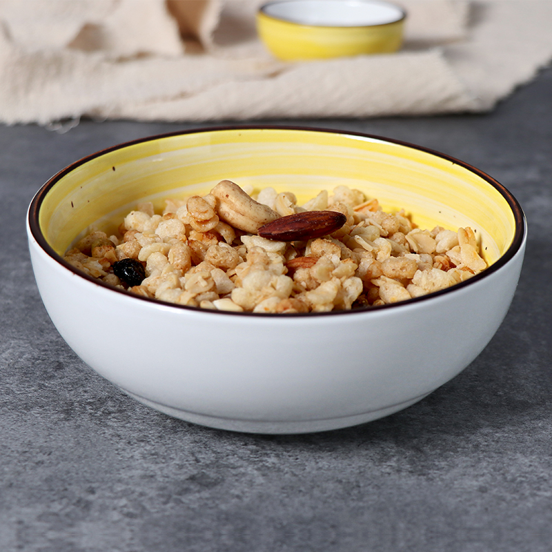 Set de cină din porțelan, galben personalizat, set de farfurii din ceramică pentru mese la hotel