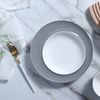Farfurii și boluri gri adânci Set de sufragerie Modern din porțelan Ceașă de cafea Veselă Restaurant Cina Farfurie de lux Ceramica