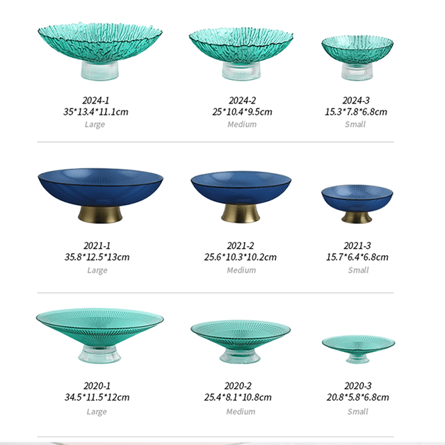 Farfurie împărțită din sticlă Sufragerie Bomboane Verde OEM Personalizat Ambalare Divizor Desert Bomboane Pahare Farfuri