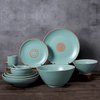 Set de vesela din gresie ceramica verde mat 
