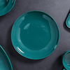 Veselă de lux Set de farfurii, aur, verde, veselă din porțelan, set de cină Happy Singles, veselă din gresie ceramică lucioasă pentru hotel