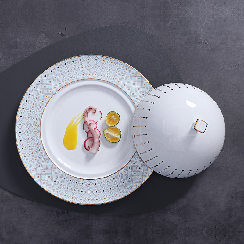 Furnizor de ospitalitate Guangzhou Catering la bord Veselă de lux Bone China Farfurii de masă