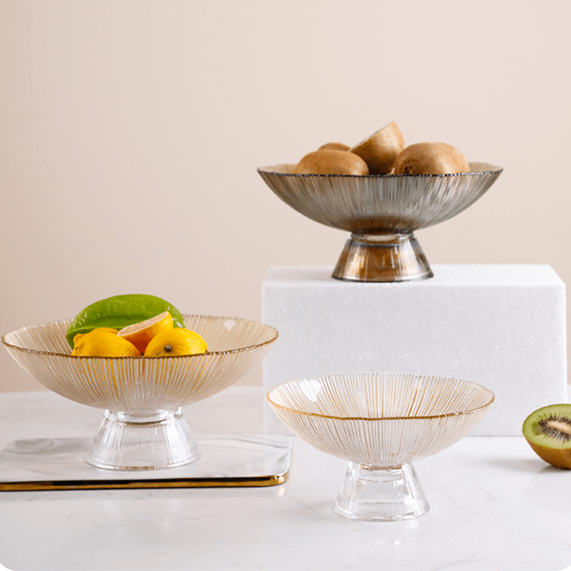 Farfurie împărțită din sticlă Sufragerie Bomboane Verde OEM Personalizat Ambalare Divizor Desert Bomboane Pahare Farfuri