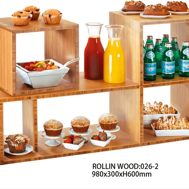 Raft de prezentare din lemn pentru bufet Articole de catering pentru hotel
