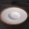Veselă de masă modernă de lux de restaurant negru de 8 inch Veselă din ceramică pentru mese și restaurant Vase de masă din porțelan