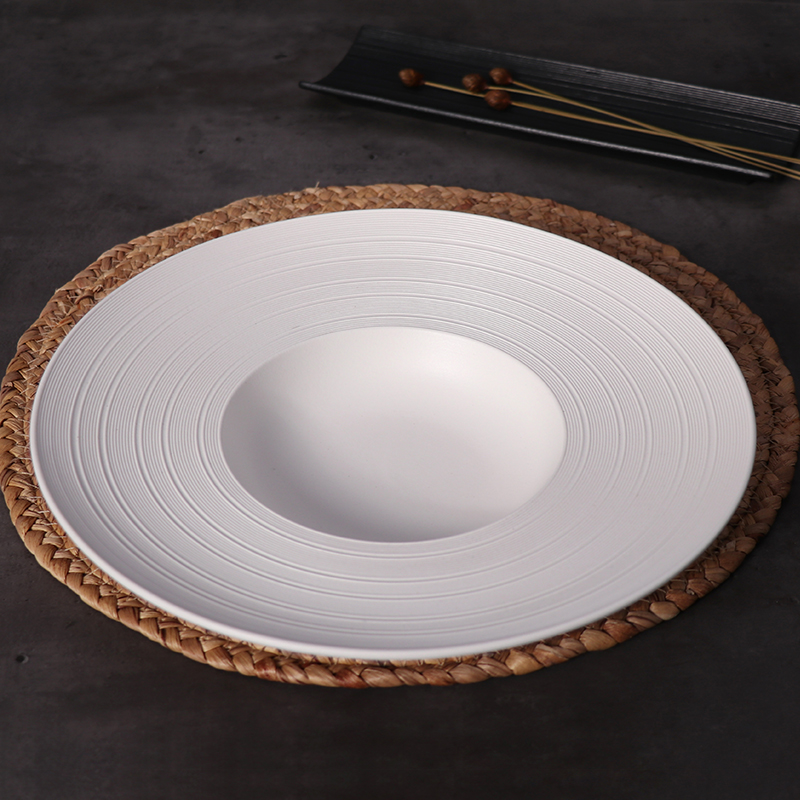 Veselă de masă modernă de lux de restaurant negru de 8 inch Veselă din ceramică pentru mese și restaurant Vase de masă din porțelan