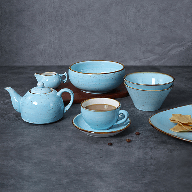 Farfurie de servire din gresie Rollin Farfurii rotunde din portelan Restaurant cu fripturi