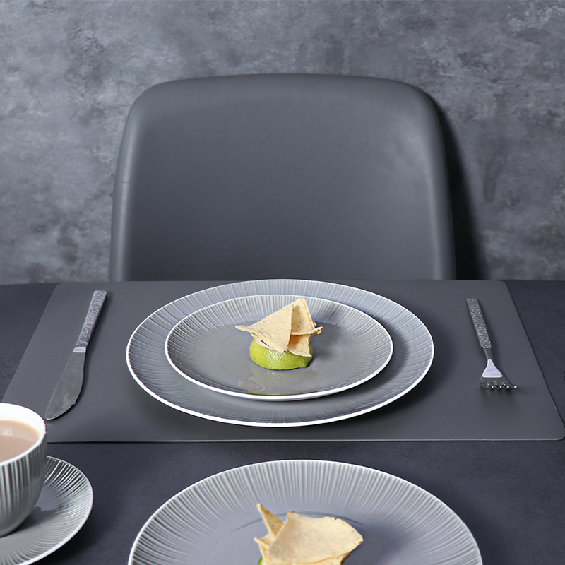 Veselă din ceramică gri pentru restaurant Set de veselă modern de lux Seturi de veselă Set de veselă de lux din porțelan
