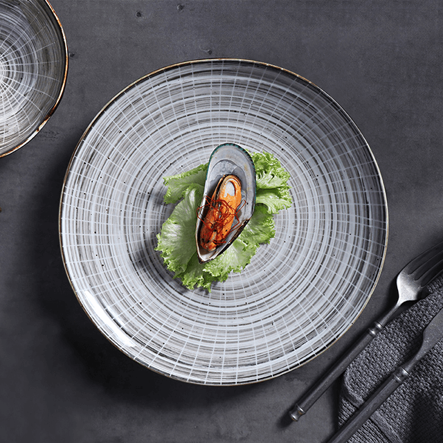 Farfurie rotunda de portelan de 25 cm pentru restaurante Super farfurii din gresie pentru Amazon 