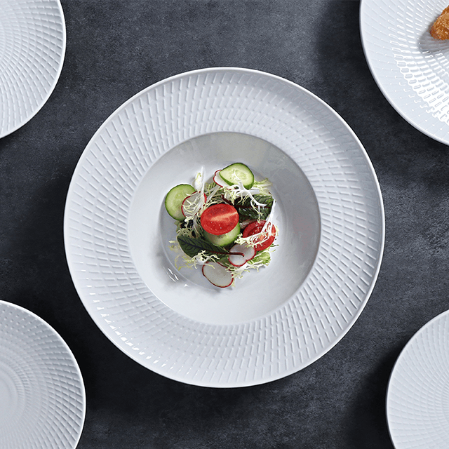 Furnizor de hotel Guangzhou Farfurii albe de cină Farfurie de petrecere din ceramică pentru restaurante.