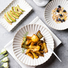 Cina albă Veselă de lux Restaurant Veselă de masă Seturi de farfurii Veselă de masă din ceramică albă Set de veselă din ceramică